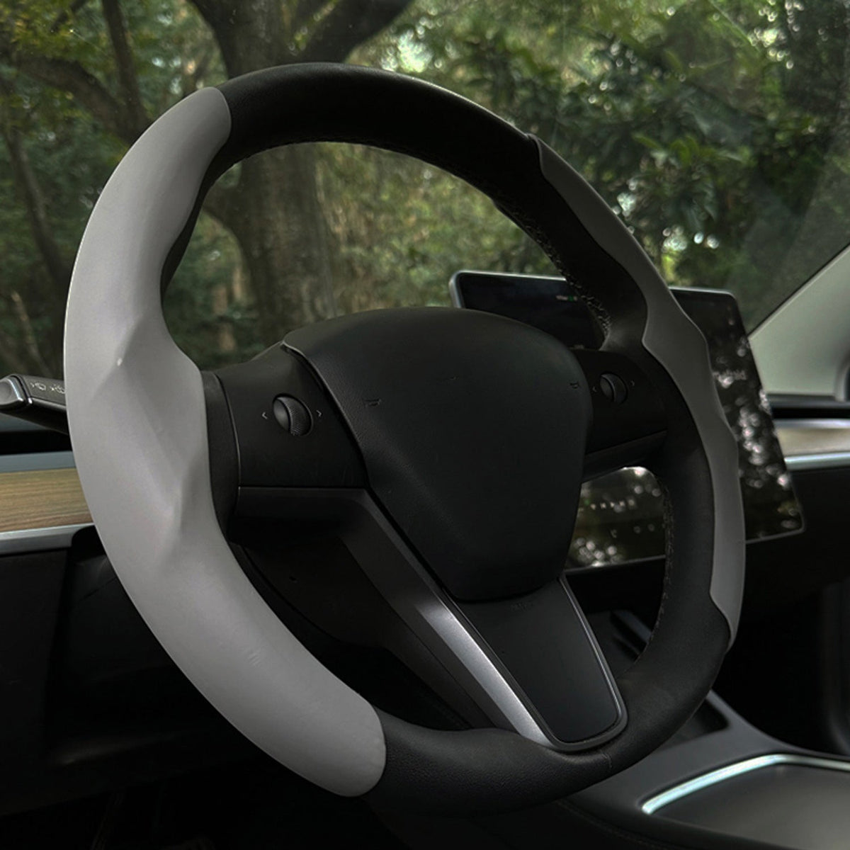 ciiyaa Silicone Steering Wheel Cover for Tesla Model 3(18-26) / Y(20-26) / YL(25-26)