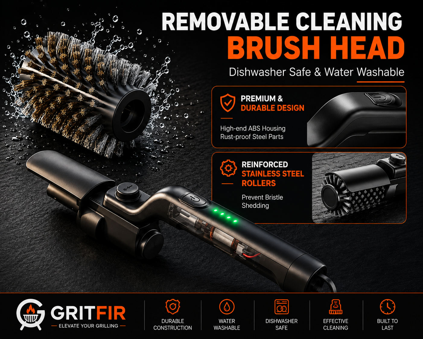 Electric Grill Brush Cleaning 360º